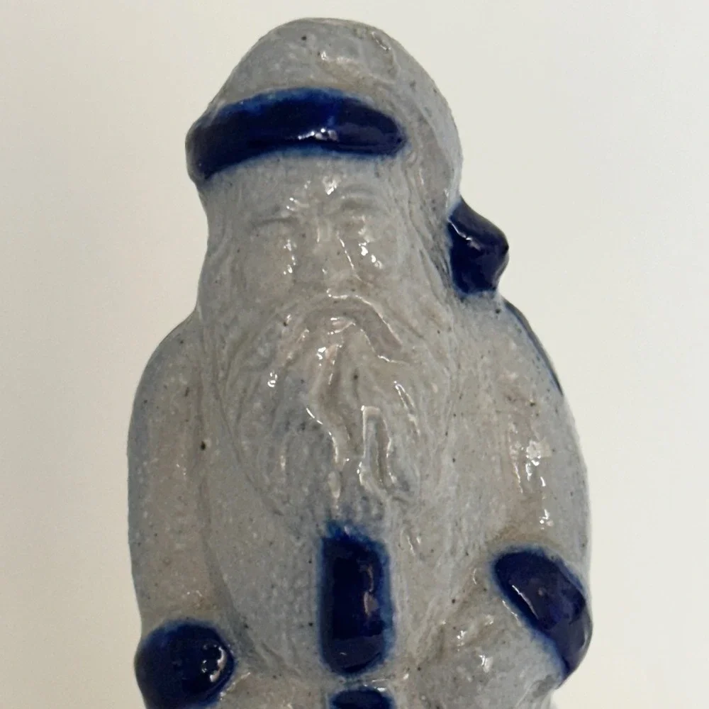 Vintage Salmon Falls Stoneware 1993 Santa Claus Blue Grey Belsnickle Salt Glaze